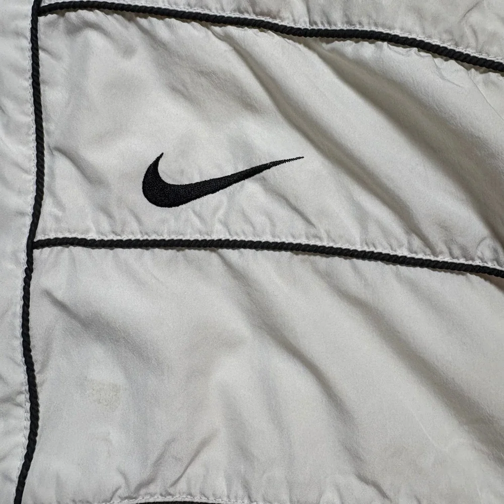 Nike VINTAGE 90s Windbreaker Jacket White‎ Black Athletic Retro Mens XL